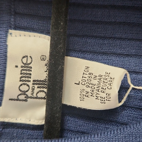 Navy Ribbed Polo Tank Top - Picture 4 of 4